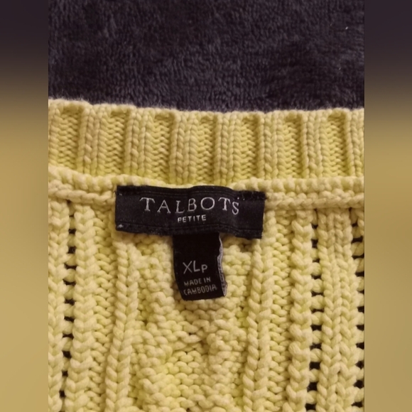 Talbots Lemon Cable Knit Sweater - Picture 3 of 4